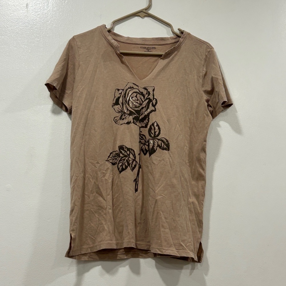 Maurices Brown Rose Graphic Tee